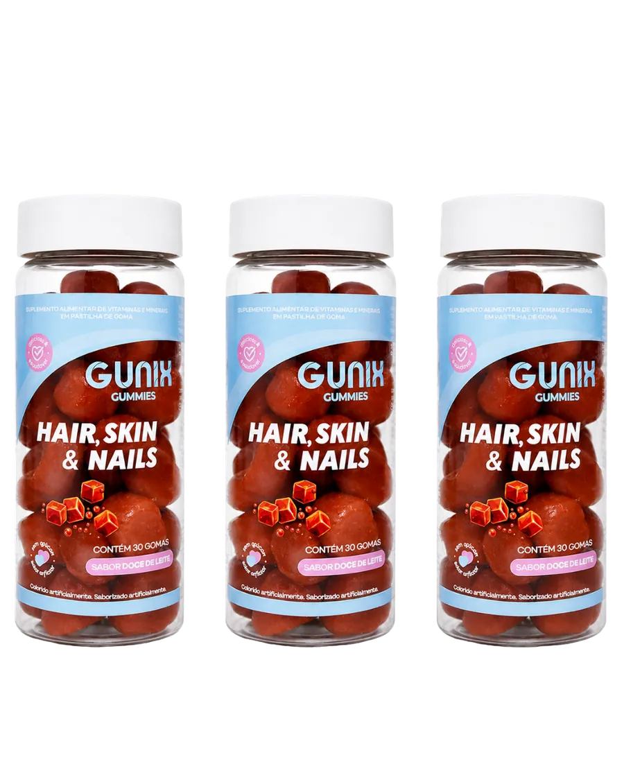 Kit com 3 potes de Gunix Gummies